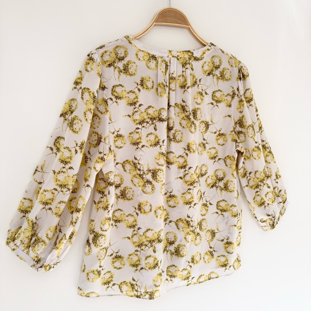 Boden Limited Edition Florence Yellow and Cream Dandelion Floral Top, Sz 10, EUC - Picture 8 of 12